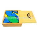 Enseignement pédagogique en bois préscolaire Cercle Fraction Box Educational Learning Toys